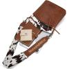 image:imageMontana West Multi Zip Pocket Large Crossbody Bag With Guitar StrapClassic Cow Brown