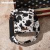 image:imageMontana West Multi Zip Pocket Large Crossbody Bag With Guitar StrapClassic Cow Pattern Black