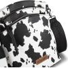 image:imageMontana West Multi Zip Pocket Large Crossbody Bag With Guitar StrapClassic Cow Pattern Black