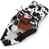 image:imageMontana West Multi Zip Pocket Large Crossbody Bag With Guitar StrapClassic Cow Pattern Black