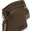 image:imageMontana West Multi Zip Pocket Large Crossbody Bag With Guitar StrapClassic Dark Green