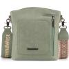 image:imageMontana West Multi Zip Pocket Large Crossbody Bag With Guitar StrapClassic Green