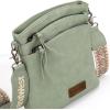 image:imageMontana West Multi Zip Pocket Large Crossbody Bag With Guitar StrapClassic Green