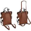 image:imageMontana West Wrangler Cow Print Backpack Purse for Women Vegan Leather Ladies Convertible Backpack Stylish Anti Theft Backpack with Adjustable StrapA Classic Browncow Print