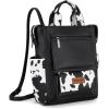 image:imageMontana West Wrangler Cow Print Backpack Purse for Women Vegan Leather Ladies Convertible Backpack Stylish Anti Theft Backpack with Adjustable StrapAclassic Black Print