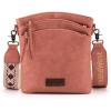 image:imageMontana West Multi Zip Pocket Large Crossbody Bag With Guitar StrapClassic Pink