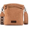 image:imageMontana West Multi Zip Pocket Large Crossbody Bag With Guitar StrapClassic Tan
