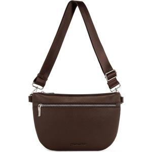 image:imageMontana West Crossbody Bag for Women with Dual Zipper Pockets Bum Bag Fanny Packs Sling Chest Purse with Wide Adjustable Strap Lightweight Everyday TravelChocolate