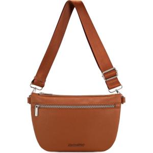image:imageMontana West Crossbody Bag for Women with Dual Zipper Pockets Bum Bag Fanny Packs Sling Chest Purse with Wide Adjustable Strap Lightweight Everyday TravelCognac