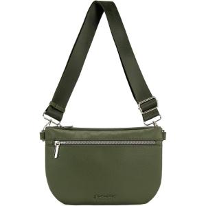 image:imageMontana West Crossbody Bag for Women with Dual Zipper Pockets Bum Bag Fanny Packs Sling Chest Purse with Wide Adjustable Strap Lightweight Everyday TravelGreen