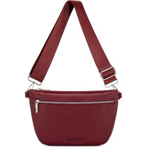 image:imageMontana West Crossbody Bag for Women with Dual Zipper Pockets Bum Bag Fanny Packs Sling Chest Purse with Wide Adjustable Strap Lightweight Everyday TravelBurgundy