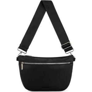image:imageMontana West Crossbody Bag for Women with Dual Zipper Pockets Bum Bag Fanny Packs Sling Chest Purse with Wide Adjustable Strap Lightweight Everyday TravelBlack