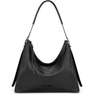 image:imageMontana West Hobo Bags for Women Slouchy Shoulder Handbags Ultra Soft Vegan Leather Ladies Crossbody Purse With ZipperBlack