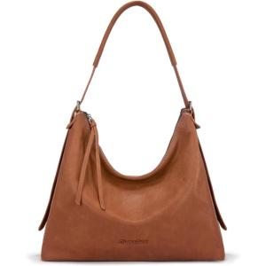 image:imageMontana West Hobo Bags for Women Slouchy Shoulder Handbags Ultra Soft Vegan Leather Ladies Crossbody Purse With ZipperBrown