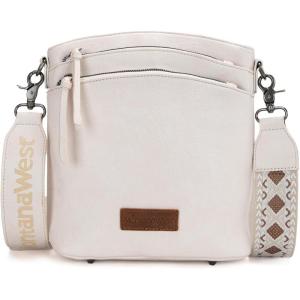image:imageMontana West Multi Zip Pocket Large Crossbody Bag With Guitar StrapBeige