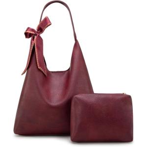 image:imageMontana West Slouchy Hobo Bag for Women Shoulder Purses and Handbags with ScarfBurgundy Red