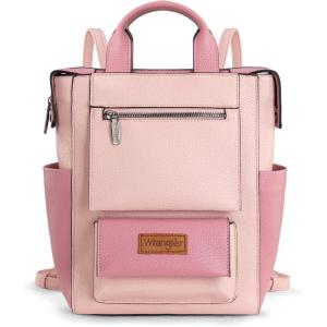 image:imageMontana West Wrangler Cow Print Backpack Purse for Women Vegan Leather Ladies Convertible Backpack Stylish Anti Theft Backpack with Adjustable StrapD Dark Pink