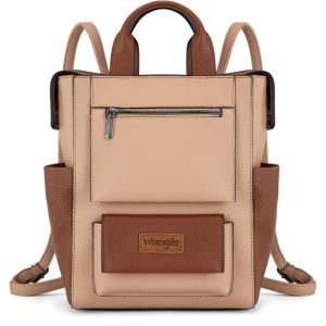 image:imageMontana West Wrangler Cow Print Backpack Purse for Women Vegan Leather Ladies Convertible Backpack Stylish Anti Theft Backpack with Adjustable StrapDclassic Tan