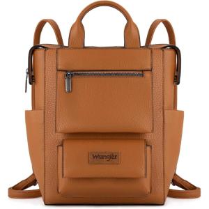 image:imageMontana West Wrangler Cow Print Backpack Purse for Women Vegan Leather Ladies Convertible Backpack Stylish Anti Theft Backpack with Adjustable StrapLight Brown