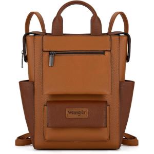 image:imageMontana West Wrangler Cow Print Backpack Purse for Women Vegan Leather Ladies Convertible Backpack Stylish Anti Theft Backpack with Adjustable StrapLight Brownbrown