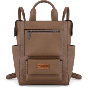 image:imageMontana West Wrangler Cow Print Backpack Purse for Women Vegan Leather Ladies Convertible Backpack Stylish Anti Theft Backpack with Adjustable StrapPatten Khaki