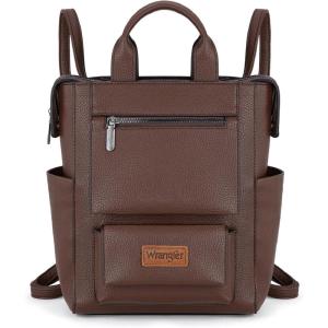 image:imageMontana West Wrangler Cow Print Backpack Purse for Women Vegan Leather Ladies Convertible Backpack Stylish Anti Theft Backpack with Adjustable StrapPatten Coffee