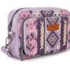 image:imageWrangler Aztec Crossbody Bag for Women Multi Pocket Shoulder Bag Boho Cross Body Wallet PurseLavender