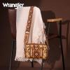 image:imageWrangler Aztec Crossbody Bag for Women Multi Pocket Shoulder Bag Boho Cross Body Wallet PurseLight Brown