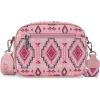 image:imageWrangler Aztec Crossbody Bags for Women Crossbody Purse Shoulder Handbag Crossover Bag with Two Replaceable StrapPink