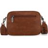 image:imageWrangler Crossbody Bag for Women Multi Pocket Crossover Bag Shoulder Pursea with Adjustable StrapBeigeBrown