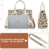 image:imageWrangler Laptop Bag 156 Inch Large Tote Bag Leopard Womens Computer Bags Briefcase Bags for Work with Detachable StrapLeopard Beige