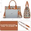image:imageWrangler Laptop Bag 156 Inch Large Tote Bag Leopard Womens Computer Bags Briefcase Bags for Work with Detachable StrapLeopard Brown