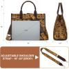 image:imageWrangler Laptop Bag 156 Inch Large Tote Bag Leopard Womens Computer Bags Briefcase Bags for Work with Detachable StrapLeopard Coffee