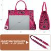 image:imageWrangler Laptop Bag 156 Inch Large Tote Bag Leopard Womens Computer Bags Briefcase Bags for Work with Detachable StrapLeopard Hot Pink