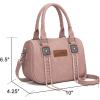 image:imageWrangler Satchel Bag Fringe Crossbody Purse Turquoise Top Handle Shoulder Bag with Detachable StrapPink