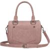image:imageWrangler Satchel Bag Fringe Crossbody Purse Turquoise Top Handle Shoulder Bag with Detachable StrapPink