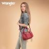 image:imageWrangler Satchel Bag Fringe Crossbody Purse Turquoise Top Handle Shoulder Bag with Detachable StrapRed