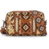 image:imageWrangler Aztec Crossbody Bag for Women Multi Pocket Shoulder Bag Boho Cross Body Wallet PurseLight Brown