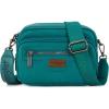 image:imageWrangler Crossbody Bag for Women Multi Pocket Crossover Bag Shoulder Pursea with Adjustable StrapTurquoise