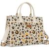 image:imageWrangler Laptop Bag 156 Inch Large Tote Bag Leopard Womens Computer Bags Briefcase Bags for Work with Detachable StrapLeopard Beige
