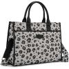 image:imageWrangler Laptop Bag 156 Inch Large Tote Bag Leopard Womens Computer Bags Briefcase Bags for Work with Detachable StrapLeopard Black