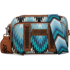 image:imageWrangler Aztec Crossbody Bag for Women Multi Pocket Shoulder Bag Boho Cross Body Wallet PurseAztecjean