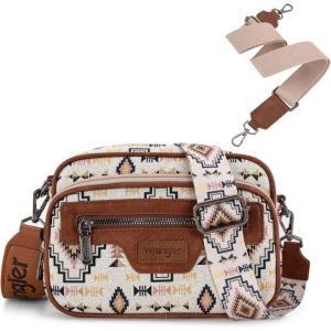 image:imageWrangler Aztec Crossbody Bags for Women Crossbody Purse Shoulder Handbag Crossover Bag with Two Replaceable StrapKhaki