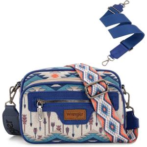 image:imageWrangler Aztec Crossbody Bags for Women Crossbody Purse Shoulder Handbag Crossover Bag with Two Replaceable StrapNavy