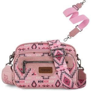 image:imageWrangler Aztec Crossbody Bags for Women Crossbody Purse Shoulder Handbag Crossover Bag with Two Replaceable StrapPink