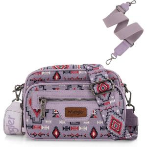 image:imageWrangler Aztec Crossbody Bags for Women Crossbody Purse Shoulder Handbag Crossover Bag with Two Replaceable StrapPurple