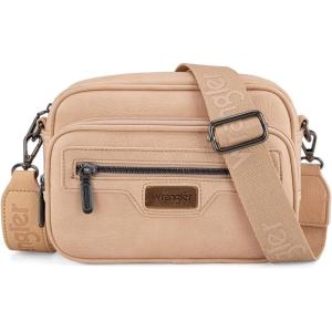 image:imageWrangler Crossbody Bag for Women Multi Pocket Crossover Bag Shoulder Pursea with Adjustable StrapBeige