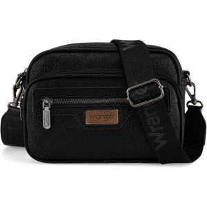 image:imageWrangler Crossbody Bag for Women Multi Pocket Crossover Bag Shoulder Pursea with Adjustable StrapBlack