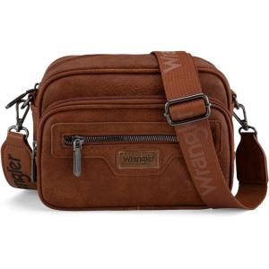 image:imageWrangler Crossbody Bag for Women Multi Pocket Crossover Bag Shoulder Pursea with Adjustable StrapDark Brown