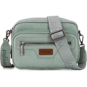 image:imageWrangler Crossbody Bag for Women Multi Pocket Crossover Bag Shoulder Pursea with Adjustable StrapGreen